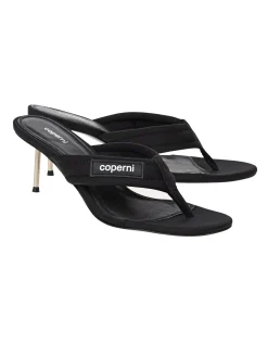 Zehen-Sandalette mit Label-Emblem
