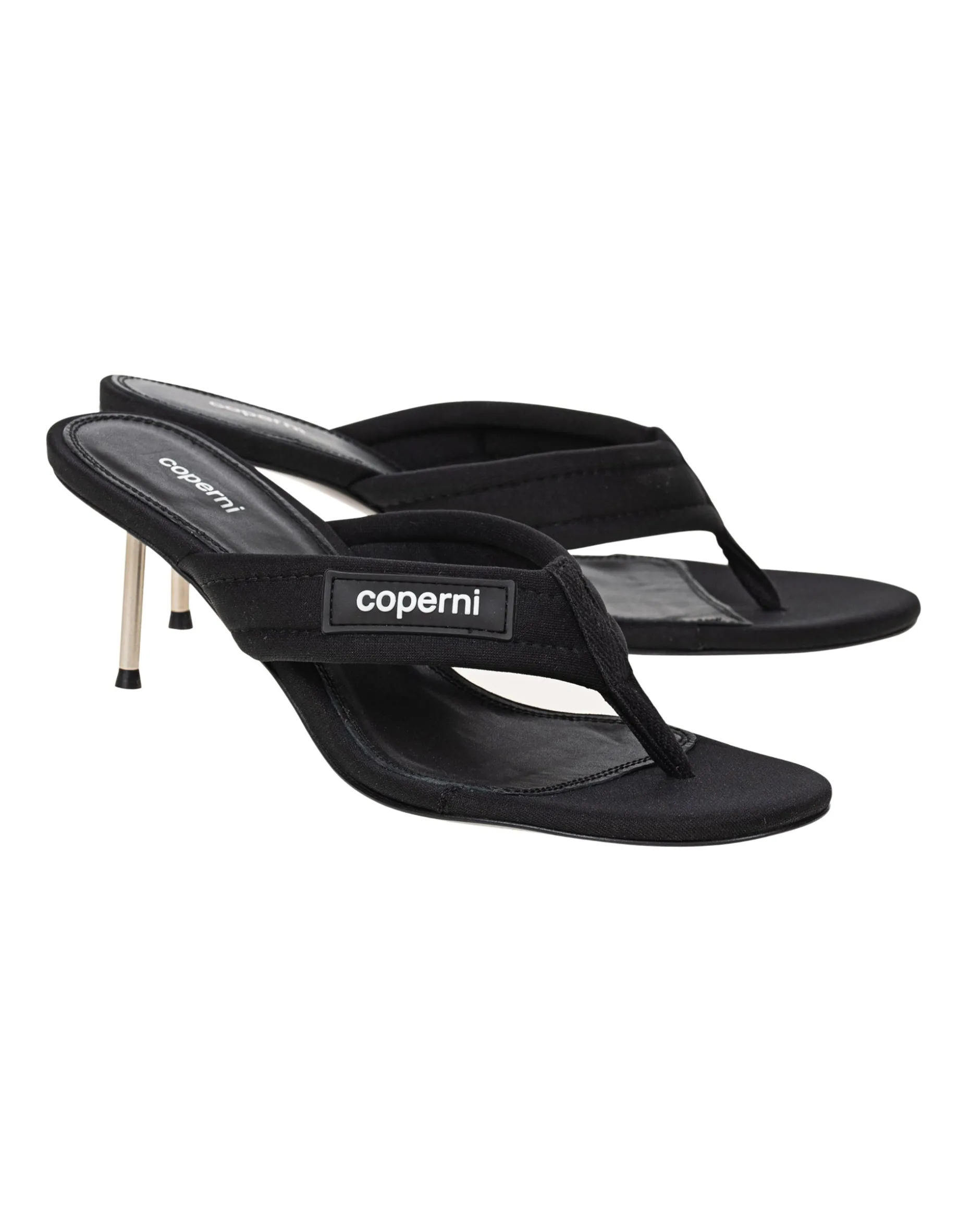 Zehen-Sandalette mit Label-Emblem