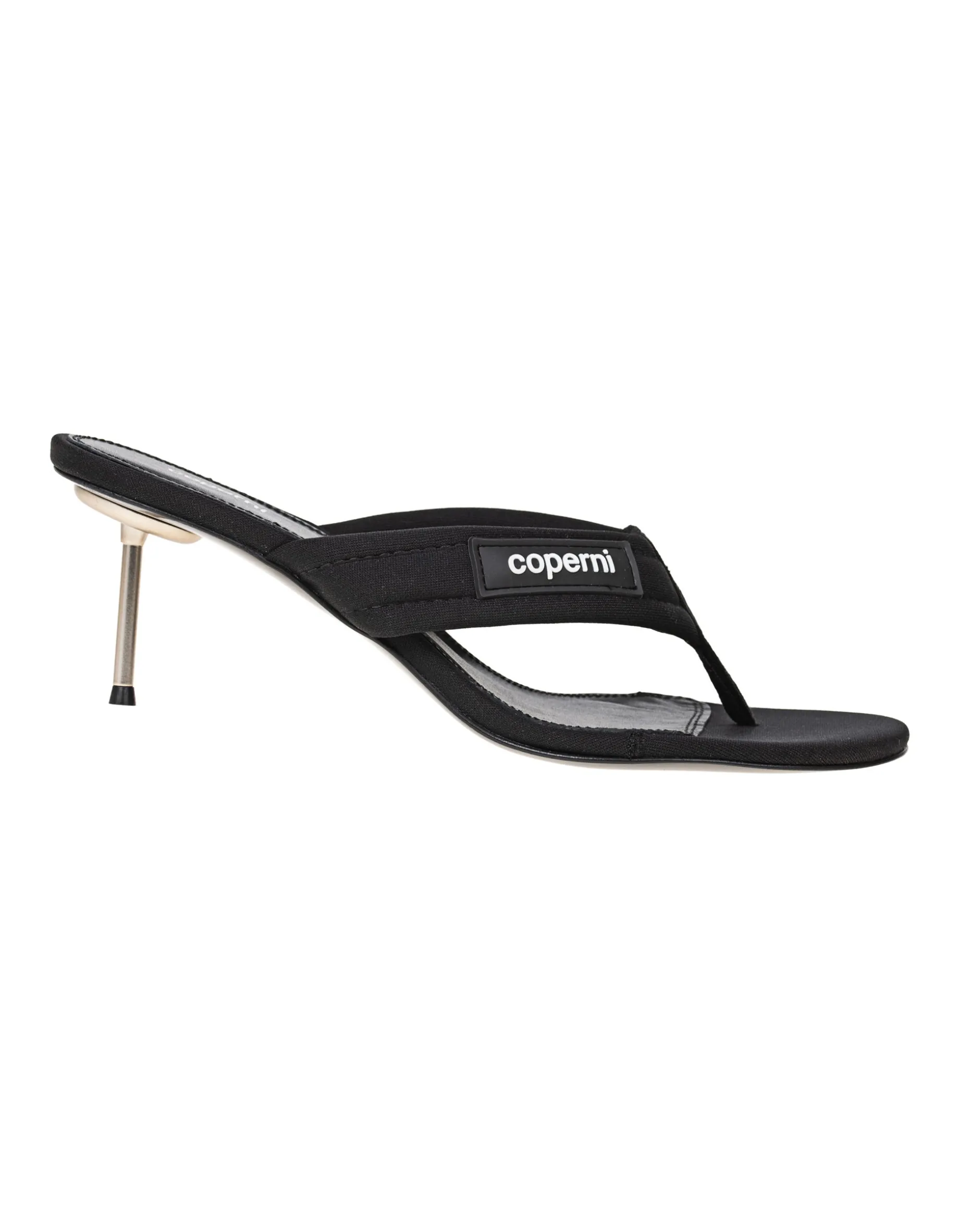 Zehen-Sandalette mit Label-Emblem