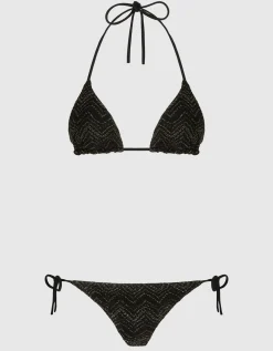 Zig Zag Bikini aus Lamé-Viskose