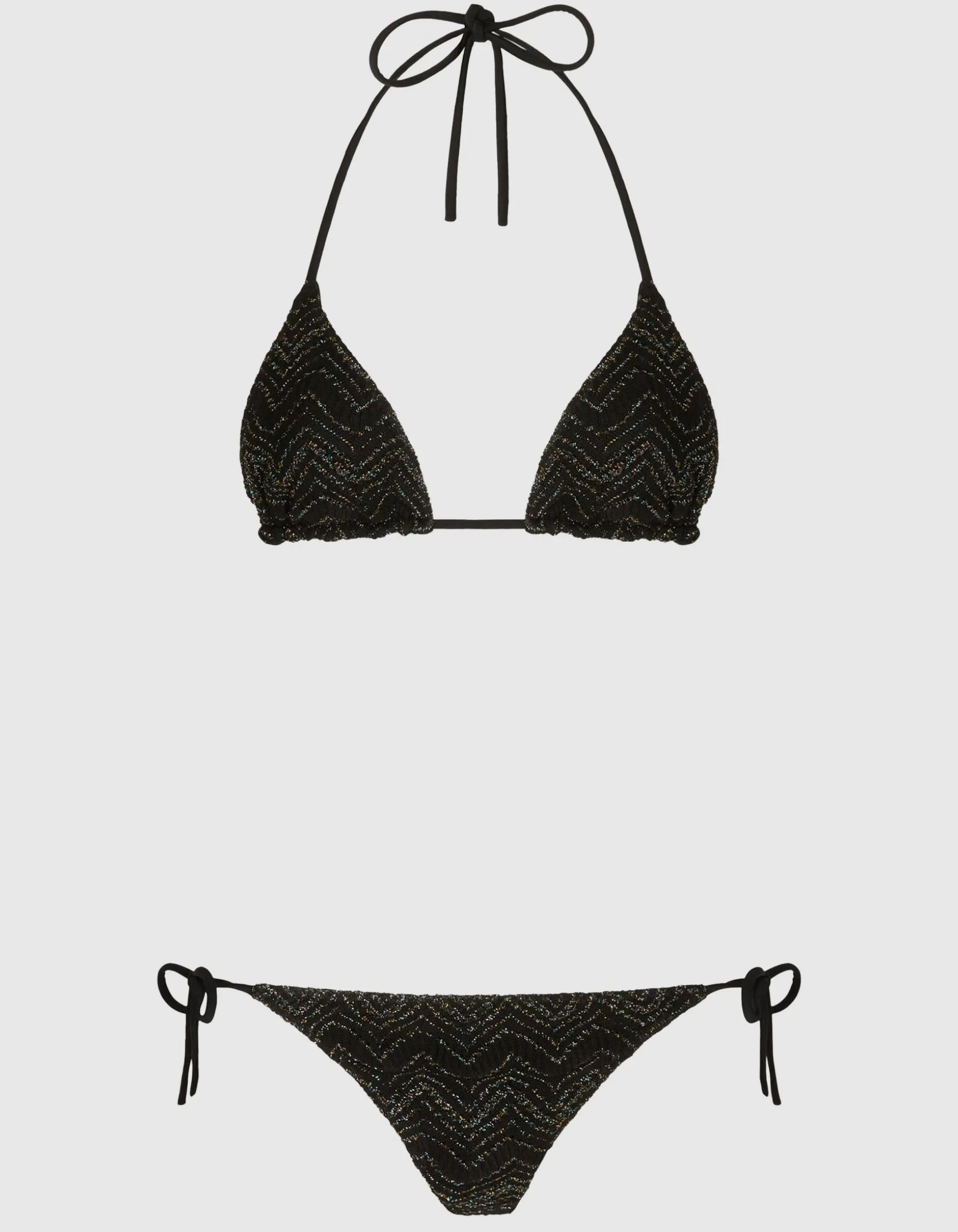 Zig Zag Bikini aus Lamé-Viskose